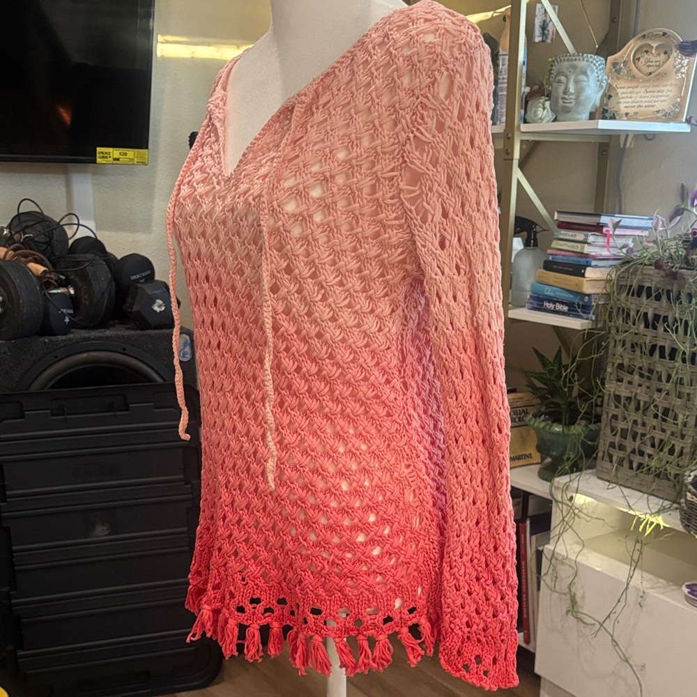Tommy Bahama Coral Ombre V-Neck Sweater - Picture 2 of 6